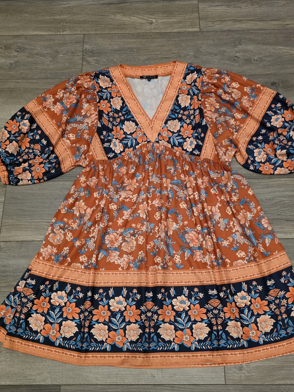 CZ Collection by Cezele Boho Floral Geometric Blouse / Dress - Size L